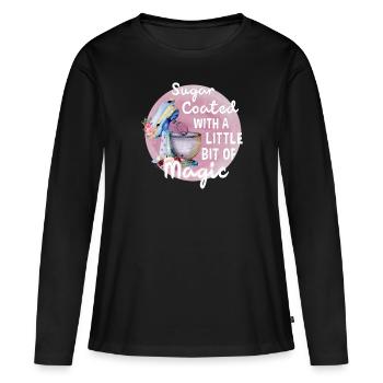 Boulangerie Baker Boulangerie Boulangerie Gâteau de confiserie - T-shirt manches longues Premium bio Femme - noir - Devant - Julia (174cm)