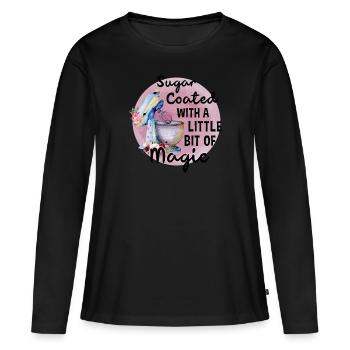 Boulangerie Baker Boulangerie Boulangerie Gâteau de confiserie - T-shirt manches longues Premium bio Femme - noir - Devant - Julia (174cm)