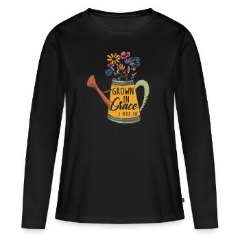 Église Religion Catholique Catholique Jésus-Christ - T-shirt manches longues Premium bio Femme - noir - Devant - Julia (174cm)