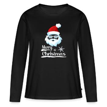 Santa Claus Christmas Greetings - Women's Premium Organic Long Sleeve Shirt - black - Front - Julia (174cm)
