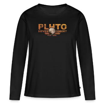 N’oubliez jamais Pluto Design Retro Style Funny Space - T-shirt manches longues Premium bio Femme - noir - Devant - Julia (174cm)