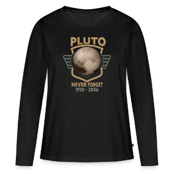 N’oubliez jamais Pluto Design Retro Style Funny Space - T-shirt manches longues Premium bio Femme - noir - Devant - Julia (174cm)