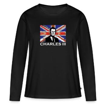 Famille royale britannique Le roi Charles III vive Th - T-shirt manches longues Premium bio Femme - noir - Devant - Julia (174cm)
