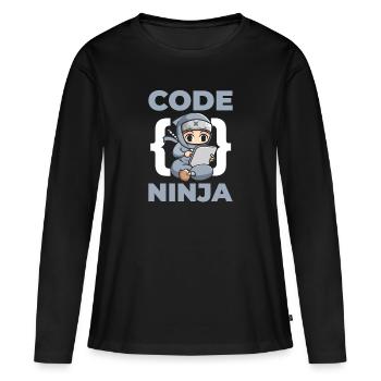 Code Ninja Für Computerfans - Frauen Premium Bio Langarmshirt - Schwarz - Vorne - Julia (174cm)