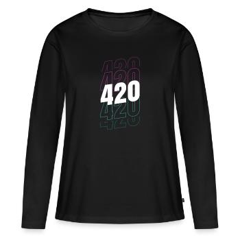 Lustiges 420-design Für Computerfreaks - Frauen Premium Bio Langarmshirt - Schwarz - Vorne - Julia (174cm)