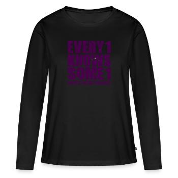 #Every1KnowsSome1 Domestic Violence Awareness - Women's Premium Organic Long Sleeve Shirt - black - Front - Julia (174cm)
