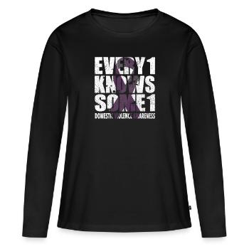 #Every1KnowsSome1 de violence familiale - T-shirt manches longues Premium bio Femme - noir - Devant - Julia (174cm)