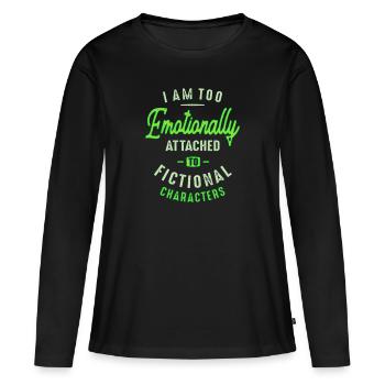 Je suis trop émotionnellement - T-shirt manches longues Premium bio Femme - noir - Devant - Julia (174cm)