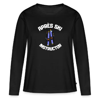 Apres Ski - Frauen Premium Bio Langarmshirt - Schwarz - Vorne - Julia (174cm)