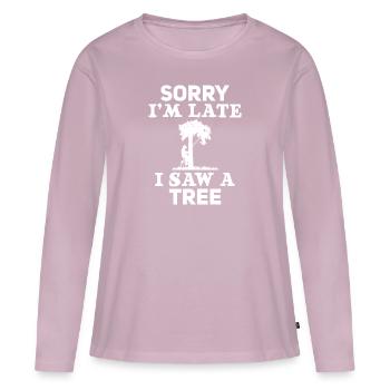Grimpeur Arboriculteur Bûcheron Arboriculteur - T-shirt manches longues Premium bio Femme - rose poudré - Devant - Julia (174cm)