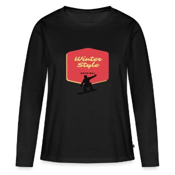 Style d’hiver - T-shirt manches longues Premium bio Femme - noir - Devant - Julia (174cm)