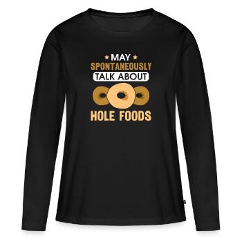 Bagel Disant Cadeau - T-shirt manches longues Premium bio Femme - noir - Devant - Julia (174cm)