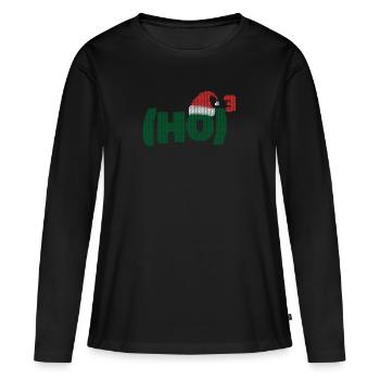 Ho Ho Ho Wortwitz Ho³ Chemise du Père Noël - T-shirt manches longues Premium bio Femme - noir - Devant - Julia (174cm)