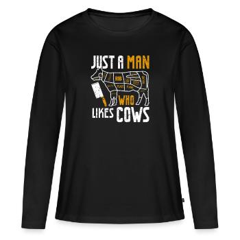 Butcher Butcher Butcher Butcher’s Gift - T-shirt manches longues Premium bio Femme - noir - Devant - Julia (174cm)