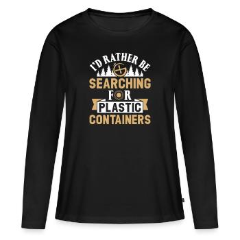 Geocaching Geocacher Cadeau - T-shirt manches longues Premium bio Femme - noir - Devant - Julia (174cm)