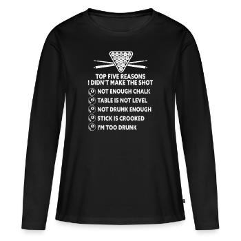 Billard billard billard - T-shirt manches longues Premium bio Femme - noir - Devant - Julia (174cm)