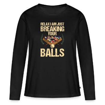 Billard billard billard - T-shirt manches longues Premium bio Femme - noir - Devant - Julia (174cm)