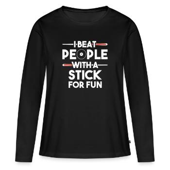 Billard billard billard - T-shirt manches longues Premium bio Femme - noir - Devant - Julia (174cm)