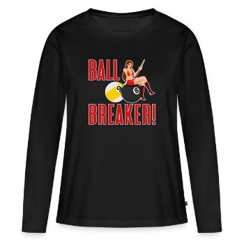 Billard billard billard - T-shirt manches longues Premium bio Femme - noir - Devant - Julia (174cm)