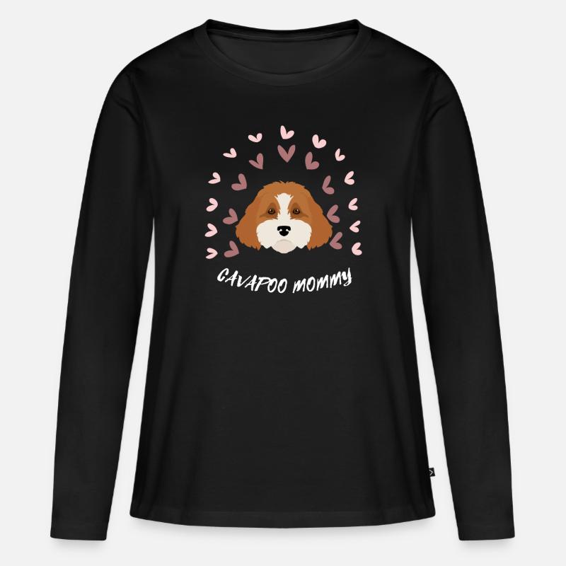 CAVAPOO MAMA. Netter süßer Hund. Hundefreund. - Frauen Premium Bio Langarmshirt - Schwarz