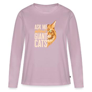 Maine Coon Katze - Frauen Premium Bio Langarmshirt - Altrosa - Vorne - Julia (174cm)