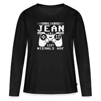 Jean Gaming Konsole PC Gamer Geschenk - Frauen Premium Bio Langarmshirt - Schwarz - Vorne - Julia (174cm)