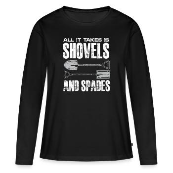 tout ce qu’il faut, c’est des pelles et des bêches Design - T-shirt manches longues Premium bio Femme - noir - Devant - Julia (174cm)
