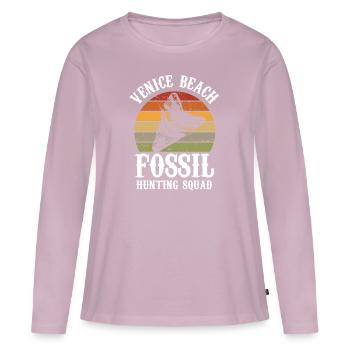 Conception de l’équipe de chasse aux fossiles de Venice Beach - T-shirt manches longues Premium bio Femme - rose poudré - Devant - Julia (174cm)