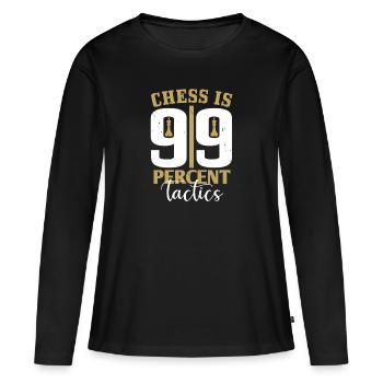 Les échecs sont à 99% tactiques - T-shirt manches longues Premium bio Femme - noir - Devant - Julia (174cm)