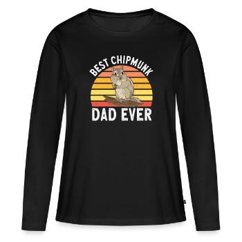 Cadeau de rongeur chipmunk - T-shirt manches longues Premium bio Femme - noir - Devant - Julia (174cm)