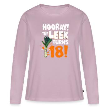 Adult 18th Bday Hooray The Leek Turns 18 Years Old - Frauen Premium Bio Langarmshirt - Altrosa - Vorne - Julia (174cm)