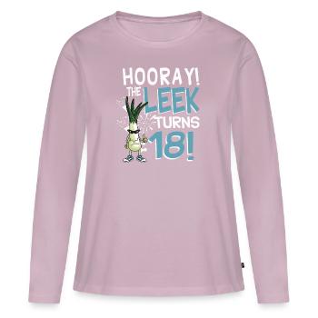 Adult 18th Bday Hooray The Leek Turns 18 Years Old - Frauen Premium Bio Langarmshirt - Altrosa - Vorne - Julia (174cm)