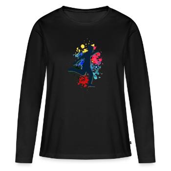 football footballeur attaquant garçons hommes coupe du monde - T-shirt manches longues Premium bio Femme - noir - Devant - Julia (174cm)