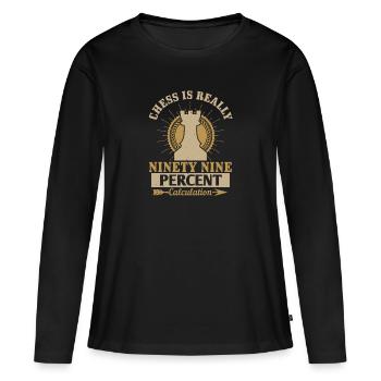 Les échecs sont vraiment un calcul de quatre-vingt-dix-neuf pour cent - T-shirt manches longues Premium bio Femme - noir - Devant - Julia (174cm)