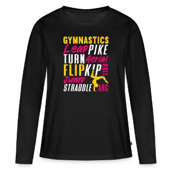 Acrobat Gymnastique Gymnastique Tumbling - T-shirt manches longues Premium bio Femme - noir - Devant - Julia (174cm)