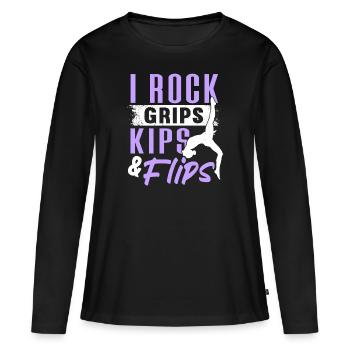 Acrobat Gymnastique Gymnastique Tumbling - T-shirt manches longues Premium bio Femme - noir - Devant - Julia (174cm)