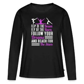 Acrobat Gymnastique Gymnastique Tumbling - T-shirt manches longues Premium bio Femme - noir - Devant - Julia (174cm)