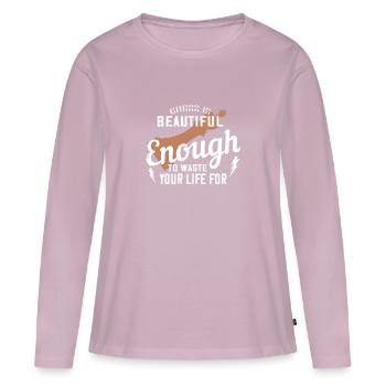 Schach ist schön genug, um dein Leben dafür zu verschwenden - Frauen Premium Bio Langarmshirt - Altrosa - Vorne - Julia (174cm)