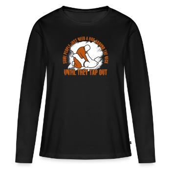 Certaines personnes ont juste besoin d’un combattant en cage câlin - T-shirt manches longues Premium bio Femme - noir - Devant - Julia (174cm)
