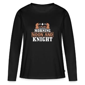 Je joue Morning Noon et Knight - T-shirt manches longues Premium bio Femme - noir - Devant - Julia (174cm)