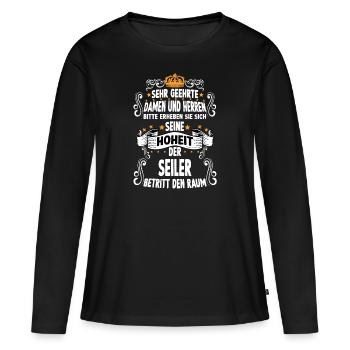 Seiler Handwerker Baustelle Seiler Gesellen - Frauen Premium Bio Langarmshirt - Schwarz - Vorne - Julia (174cm)
