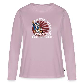 Certaines personnes ont juste besoin d’un combattant en cage câlin - T-shirt manches longues Premium bio Femme - rose poudré - Devant - Julia (174cm)