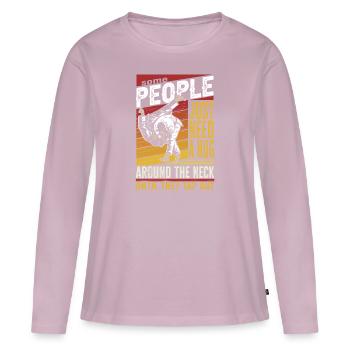 Certaines personnes ont juste besoin d’un combattant en cage câlin - T-shirt manches longues Premium bio Femme - rose poudré - Devant - Julia (174cm)