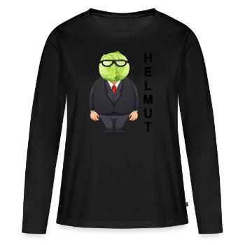 Helmut Kohl - Frauen Premium Bio Langarmshirt - Schwarz - Vorne - Julia (174cm)