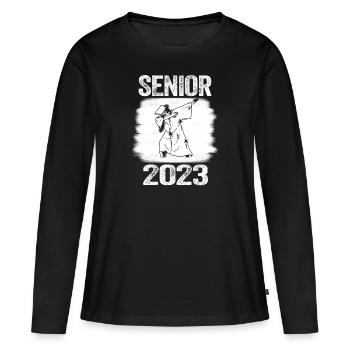 Senior 2023 Dabbing Dab de 2023 Seniors Graduation - T-shirt manches longues Premium bio Femme - noir - Devant - Julia (174cm)