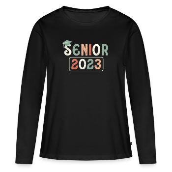 Senior 2023 Dabbing Dab de 2023 Seniors Graduation - T-shirt manches longues Premium bio Femme - noir - Devant - Julia (174cm)