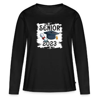 Senior 2023 Dabbing Dab de 2023 Seniors Graduation - T-shirt manches longues Premium bio Femme - noir - Devant - Julia (174cm)
