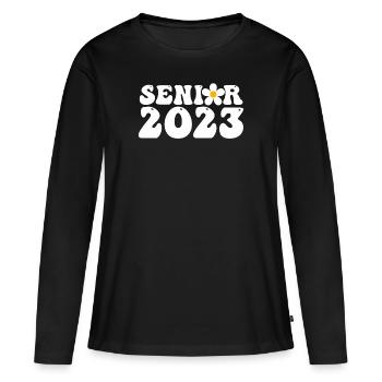 Senior 2023 Dabbing Dab de 2023 Seniors Graduation - T-shirt manches longues Premium bio Femme - noir - Devant - Julia (174cm)