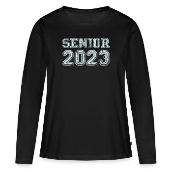 Senior 2023 Dabbing Dab de 2023 Seniors Graduation - T-shirt manches longues Premium bio Femme - noir - Devant - Julia (174cm)