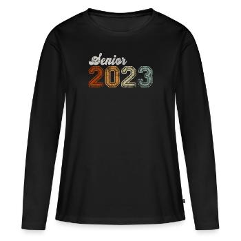 Senior 2023 Dabbing Dab de 2023 Seniors Graduation - T-shirt manches longues Premium bio Femme - noir - Devant - Julia (174cm)